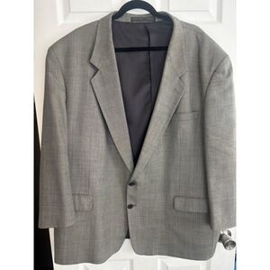 Andre Vachon Mens 56R  100% Wool Gray Blazer Sports Coat Suit Jacket Classic